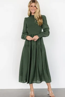 Daria Smocked Maxi Dress | Juniper Green