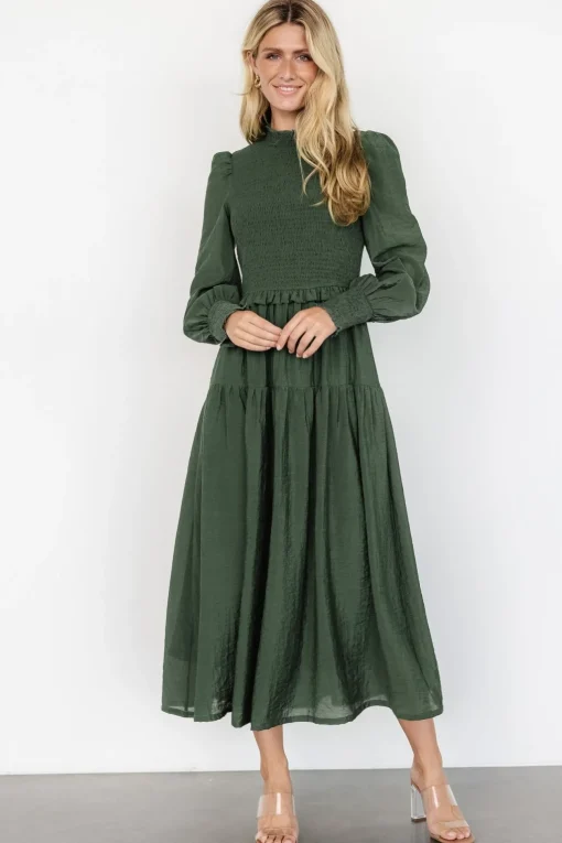 Daria Smocked Maxi Dress | Juniper Green