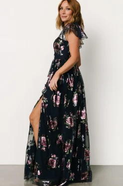 Devany Maxi Dress | Navy Multi