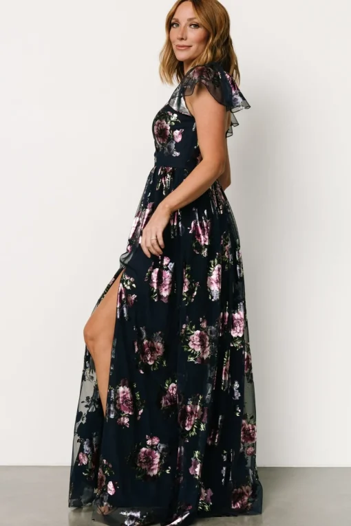 Devany Maxi Dress | Navy Multi