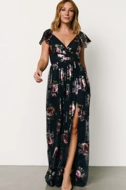 Devany Maxi Dress | Navy Multi