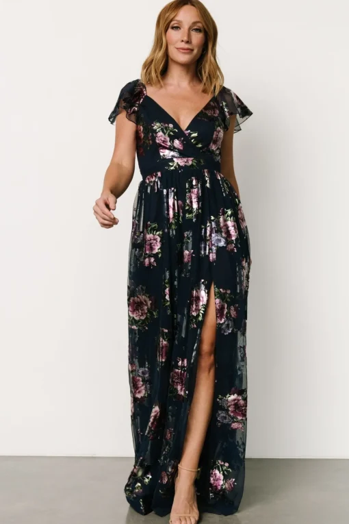 Devany Maxi Dress | Navy Multi
