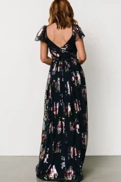 Devany Maxi Dress | Navy Multi