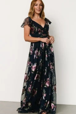 Devany Maxi Dress | Navy Multi