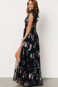 Devany Maxi Dress | Navy Multi