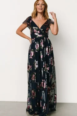 Devany Maxi Dress | Navy Multi