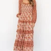 Dynah Tiered Dress | Rust +Cream Floral