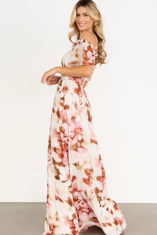 Elina Maxi Dress | Mauve Multi Floral