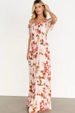 Elina Maxi Dress | Mauve Multi Floral