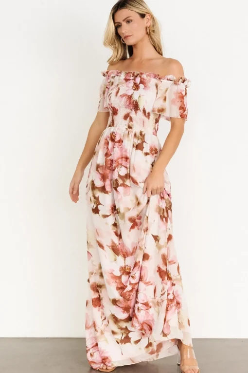 Elina Maxi Dress | Mauve Multi Floral