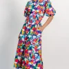 Elisa Open Back Dress | Multi Print