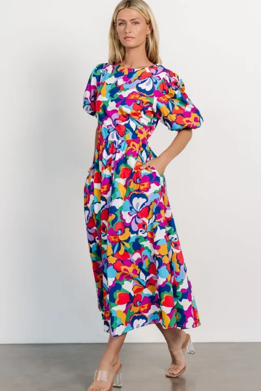 Elisa Open Back Dress | Multi Print