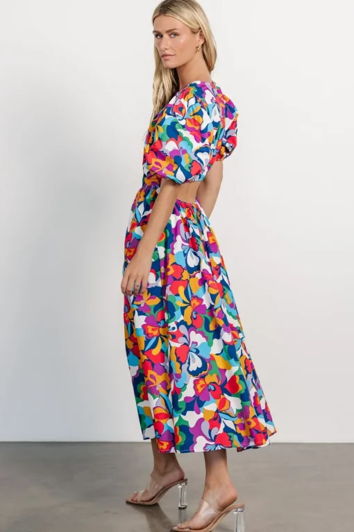 Elisa Open Back Dress | Multi Print