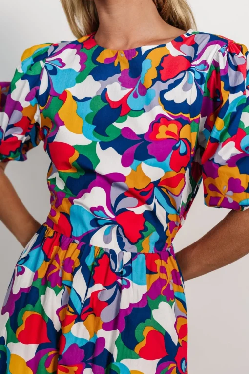 Elisa Open Back Dress | Multi Print