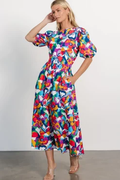 Elisa Open Back Dress | Multi Print