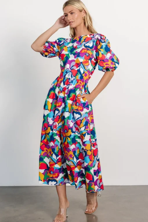 Elisa Open Back Dress | Multi Print