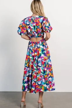 Elisa Open Back Dress | Multi Print