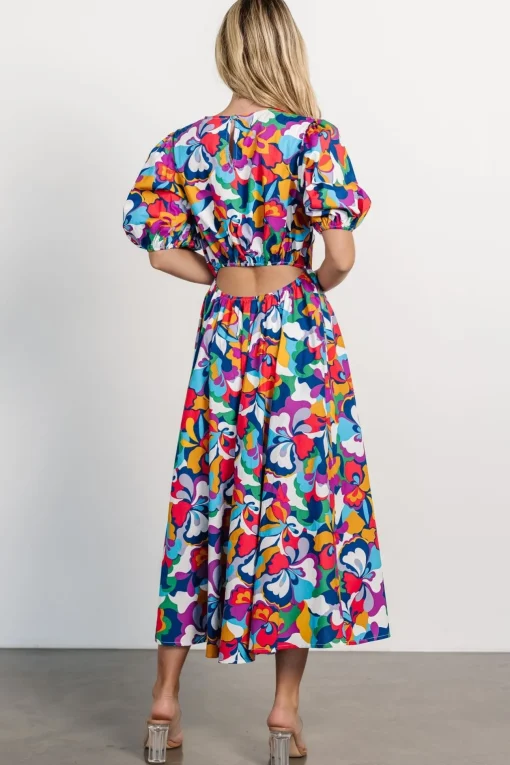 Elisa Open Back Dress | Multi Print
