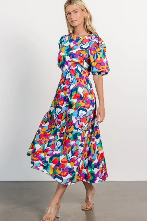 Elisa Open Back Dress | Multi Print