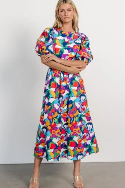 Elisa Open Back Dress | Multi Print