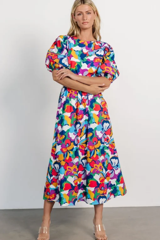 Elisa Open Back Dress | Multi Print