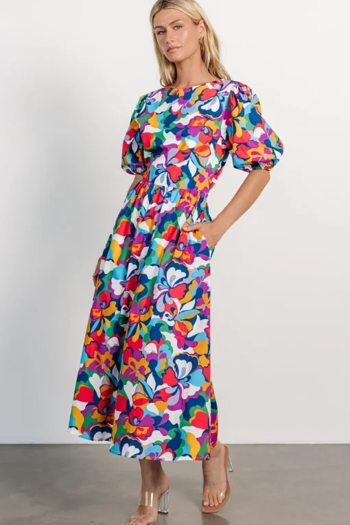 Elisa Open Back Dress | Multi Print