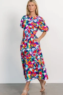 Elisa Open Back Dress | Multi Print