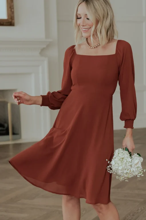 Elise Short Dress | Cinnamon