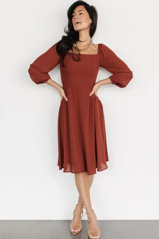 Elise Short Dress | Cinnamon