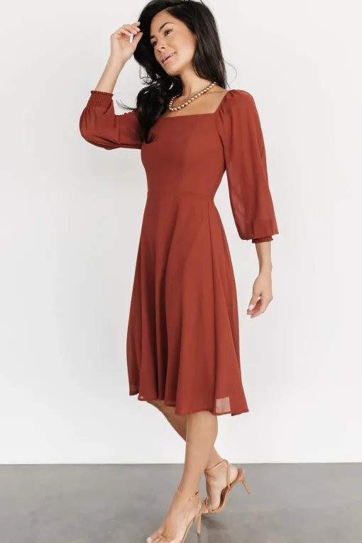 Elise Short Dress | Cinnamon