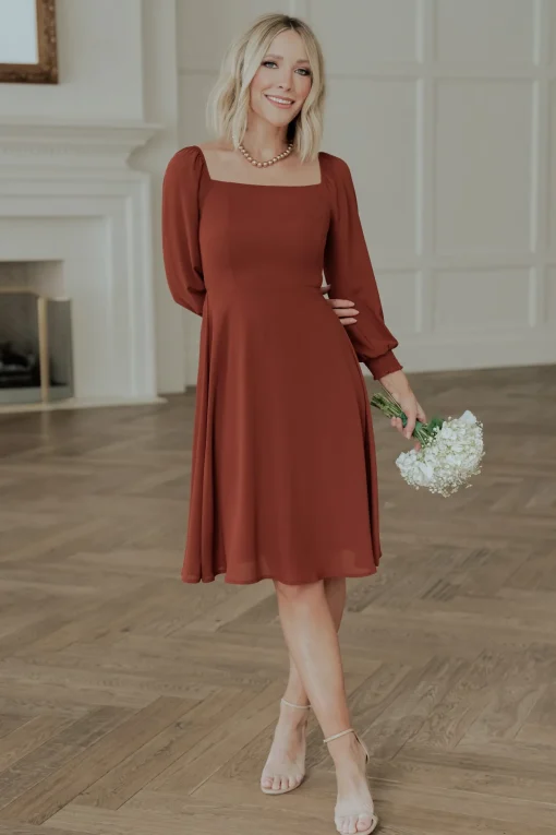 Elise Short Dress | Cinnamon