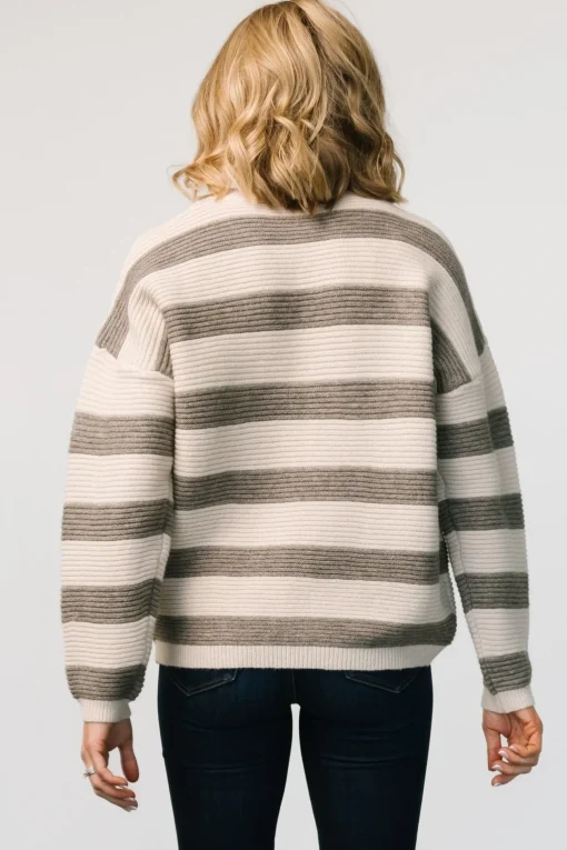 Ellington Knit Sweater | Cream + Gray