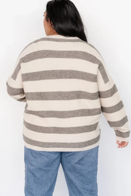 Ellington Knit Sweater | Cream + Gray