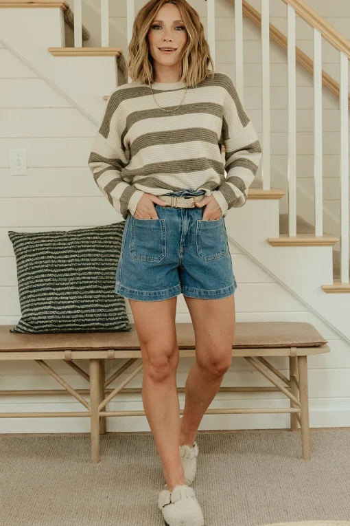 Ellington Knit Sweater | Cream + Gray