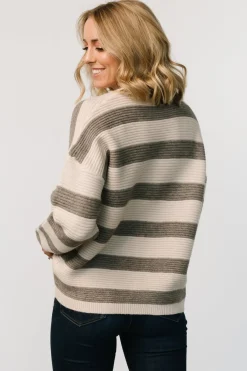 Ellington Knit Sweater | Cream + Gray