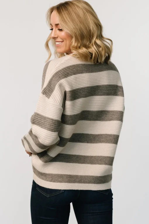Ellington Knit Sweater | Cream + Gray