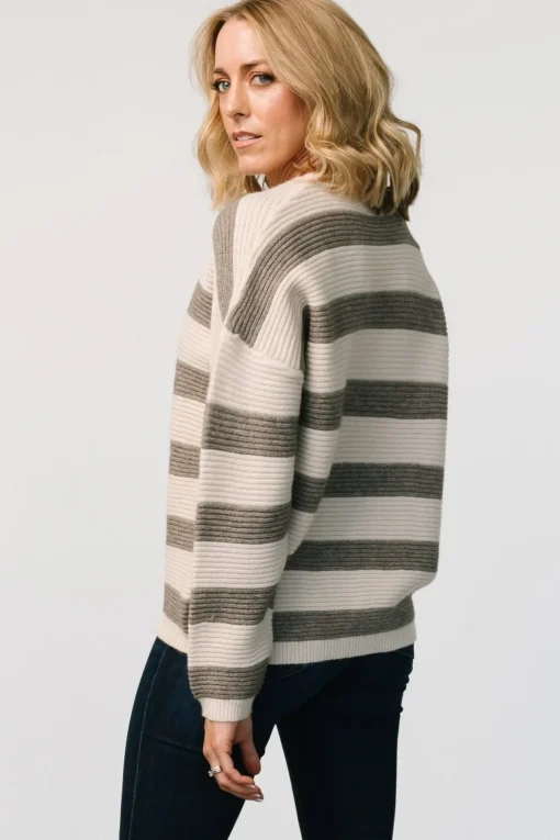 Ellington Knit Sweater | Cream + Gray