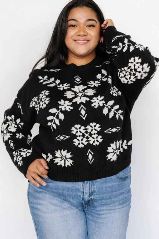 Elsa Sweater | Black + Off White