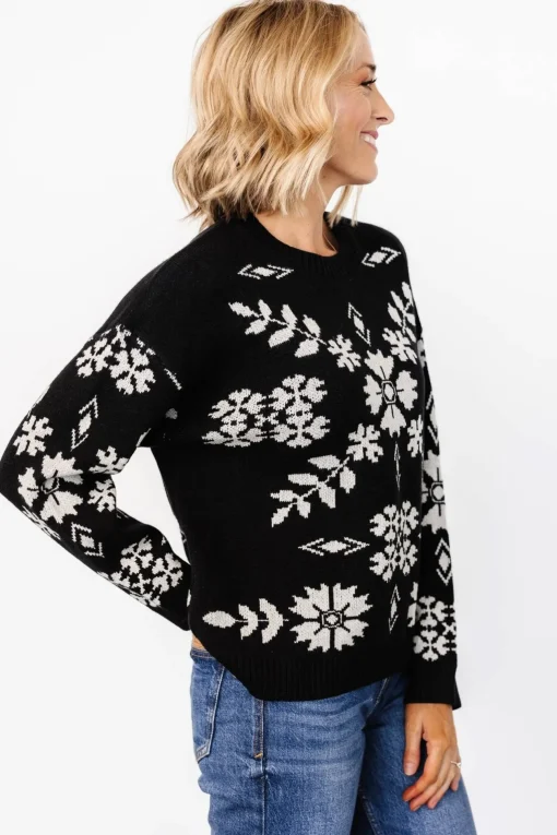 Elsa Sweater | Black + Off White