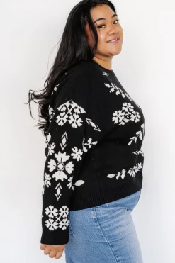 Elsa Sweater | Black + Off White