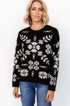 Elsa Sweater | Black + Off White