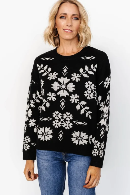Elsa Sweater | Black + Off White