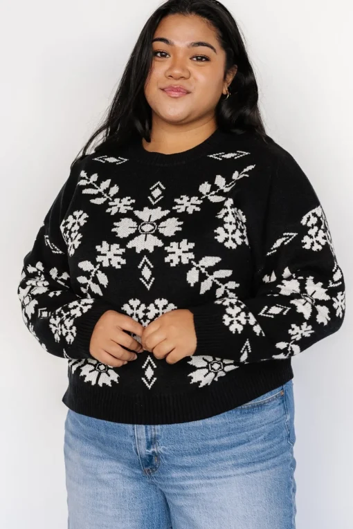 Elsa Sweater | Black + Off White