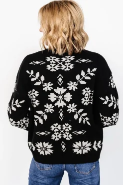 Elsa Sweater | Black + Off White