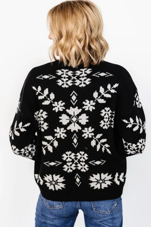 Elsa Sweater | Black + Off White