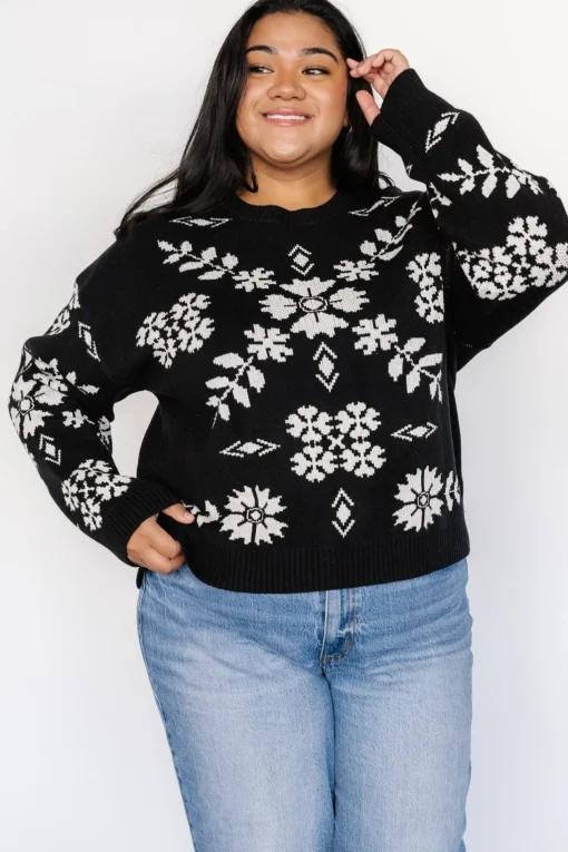 Elsa Sweater | Black + Off White