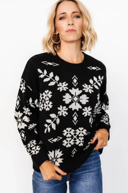 Elsa Sweater | Black + Off White