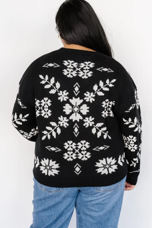 Elsa Sweater | Black + Off White