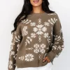 Elsa Sweater | Olive + Off White