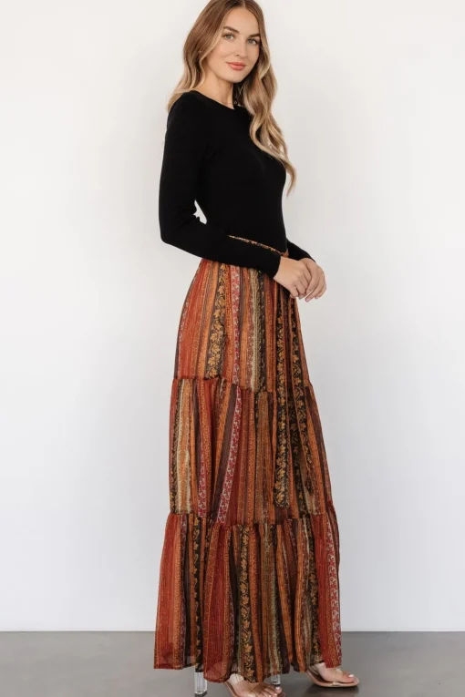 Emryn Sweater Dress | Black + Multi Print
